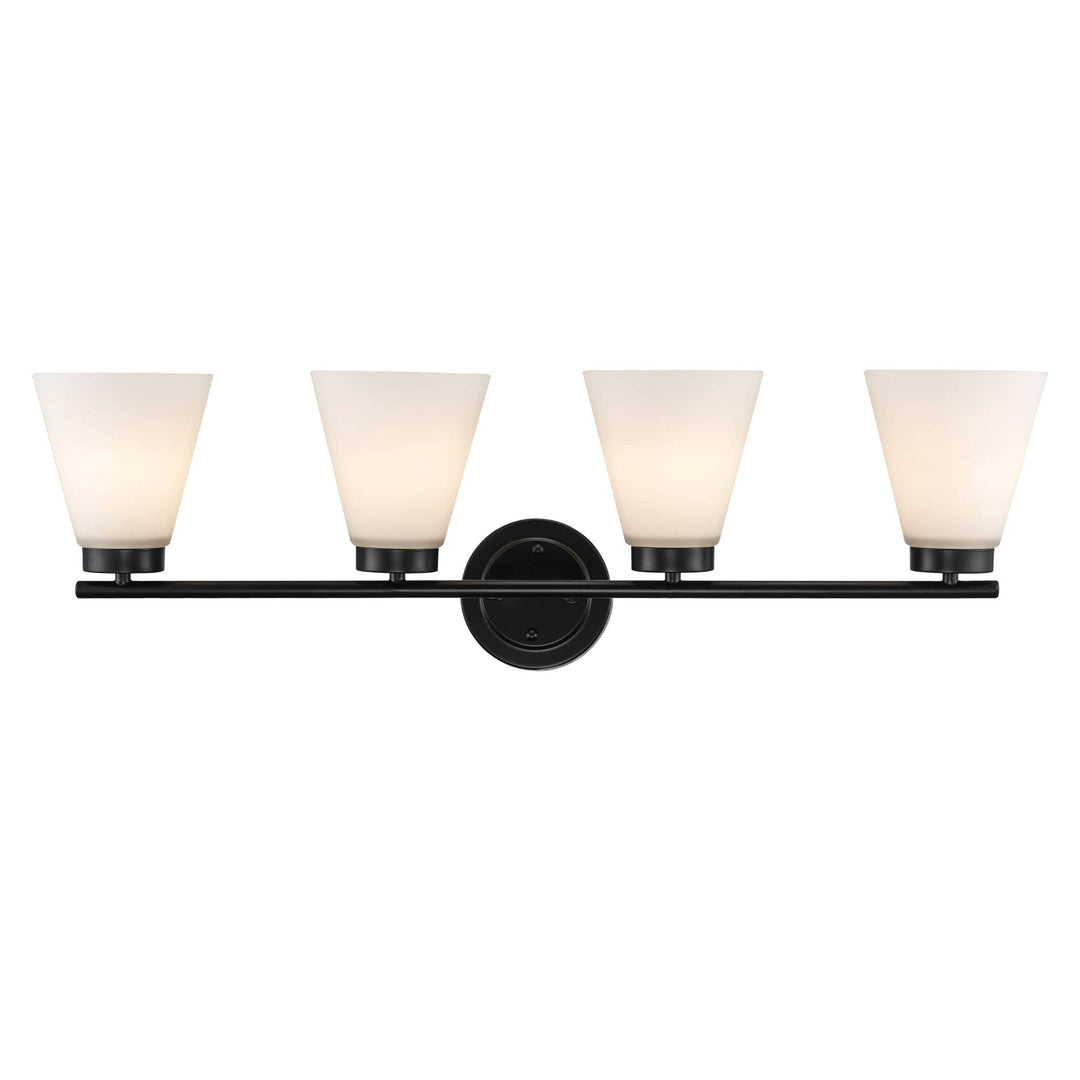 Trans Globe 4-light Fifer Vanity Flared Glass - Black