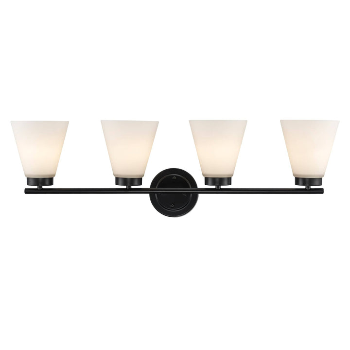 Trans Globe 4-light Fifer Vanity Flared Glass - Black