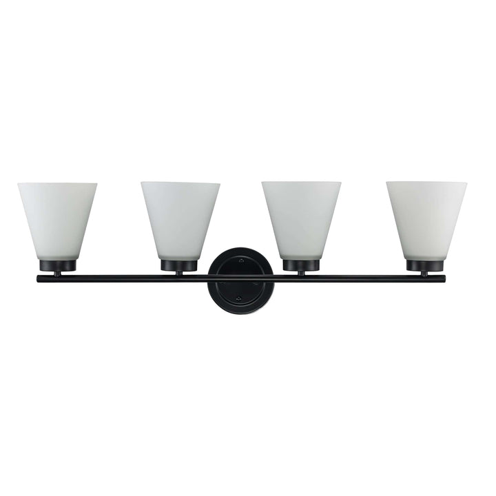 Trans Globe 4-light Fifer Vanity Flared Glass - Black