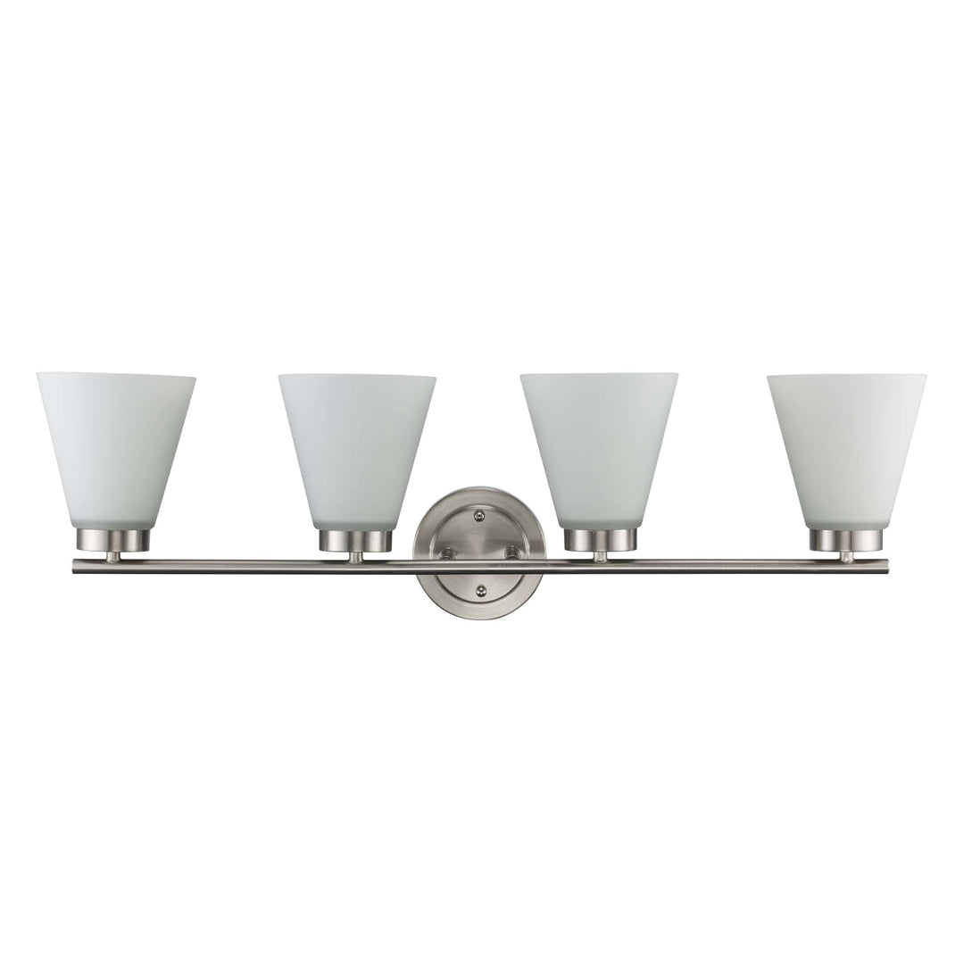 Trans Globe 4-light Fifer Vanity Flared Glass - Brushed Nickel