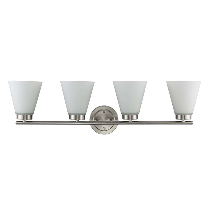 Trans Globe 4-light Fifer Vanity Flared Glass - Brushed Nickel