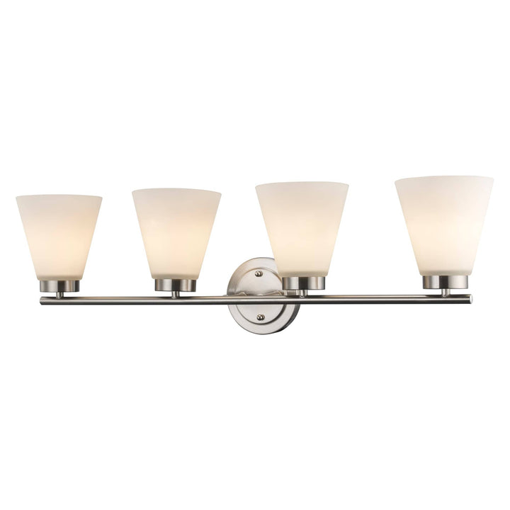 Trans Globe 4-light Fifer Vanity Flared Glass - Brushed Nickel