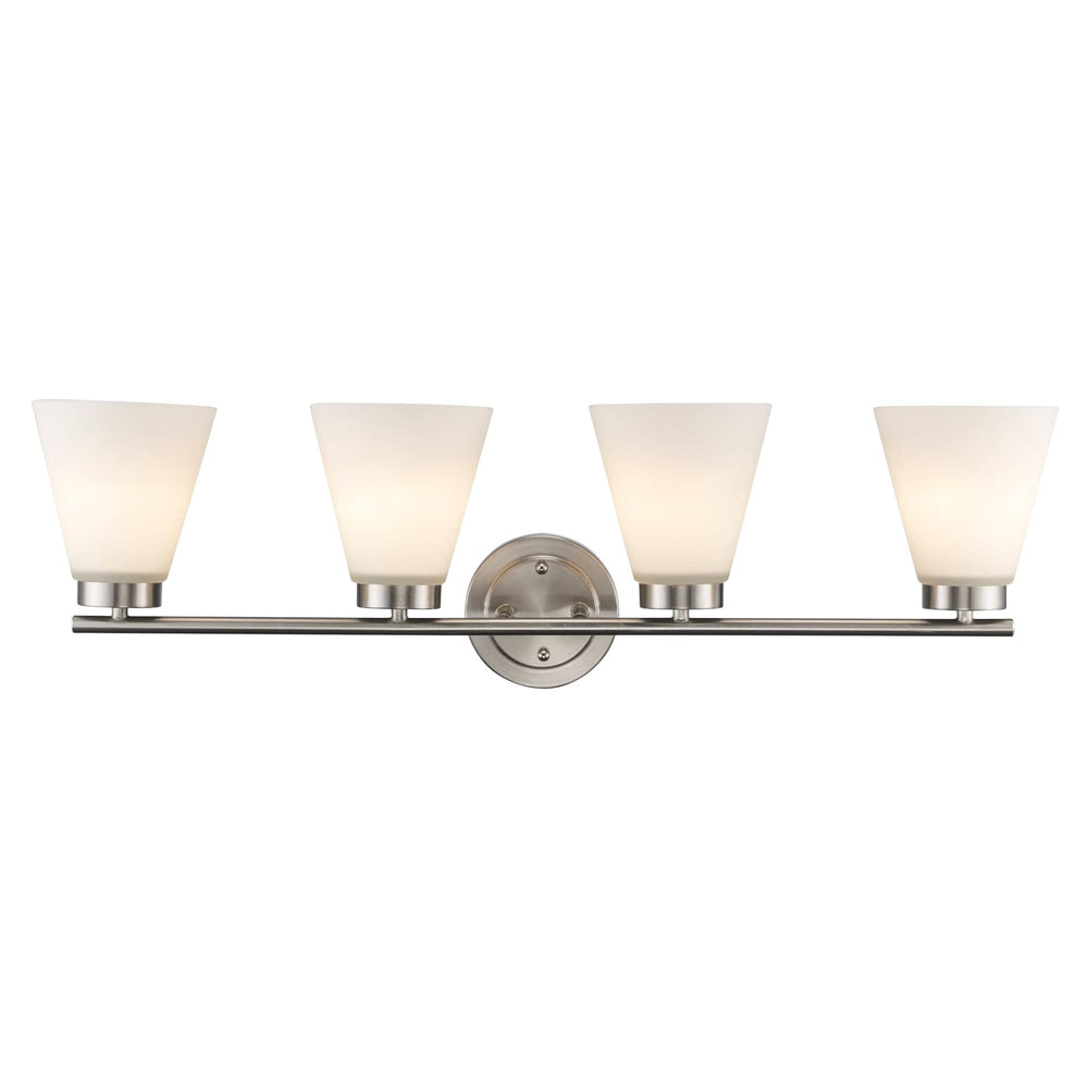Trans Globe 4-light Fifer Vanity Flared Glass - Brushed Nickel