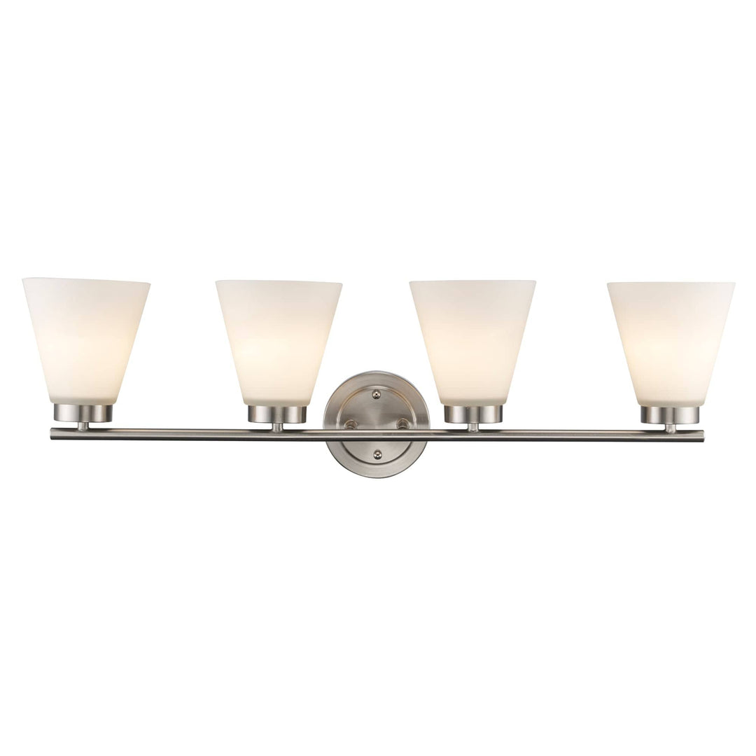 Trans Globe 4-light Fifer Vanity Flared Glass - Brushed Nickel