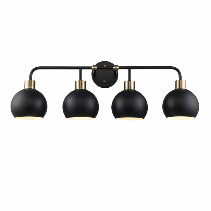 Trans Globe 4-Light Indigo Vanity Bar Metal Shades - Black/Antique Gold