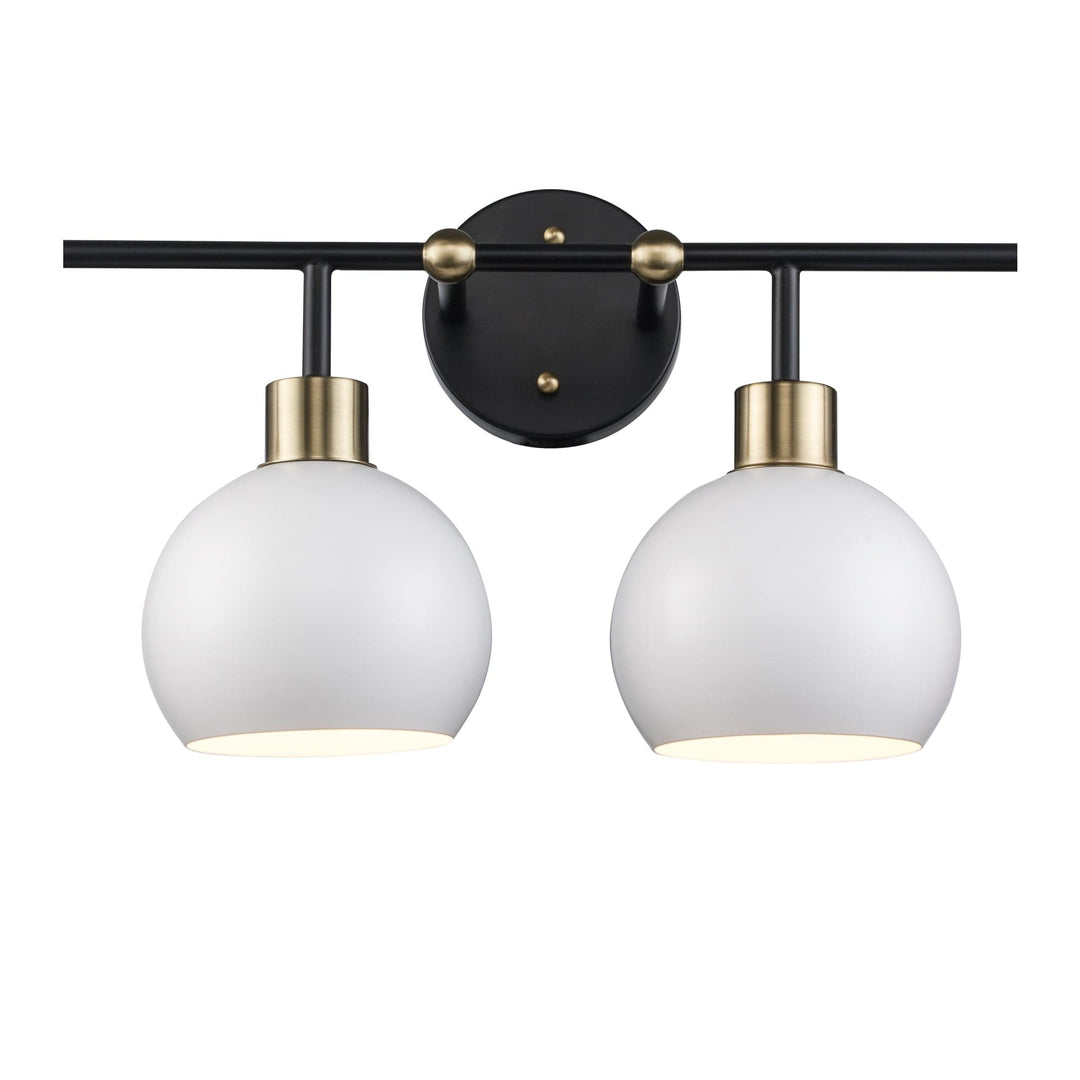 Trans Globe 4-Light Indigo Vanity Bar Metal Shades - Black/Antique Gold White
