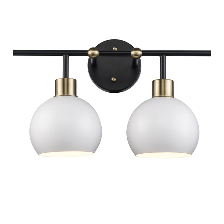 Trans Globe 4-Light Indigo Vanity Bar Metal Shades - Black/Antique Gold White