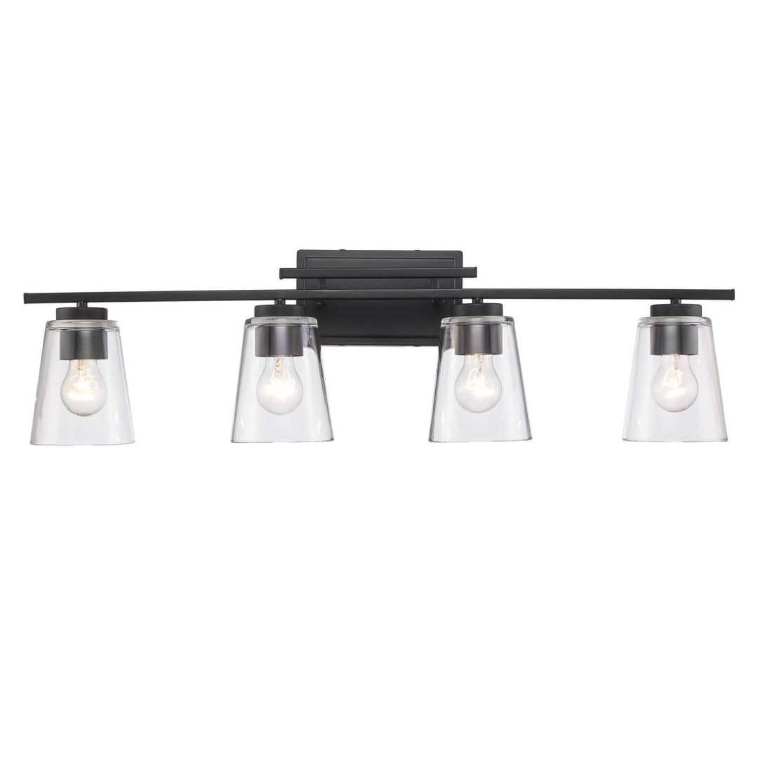 Trans Globe 4-Light Iris Wall Vanity Trapered - Black