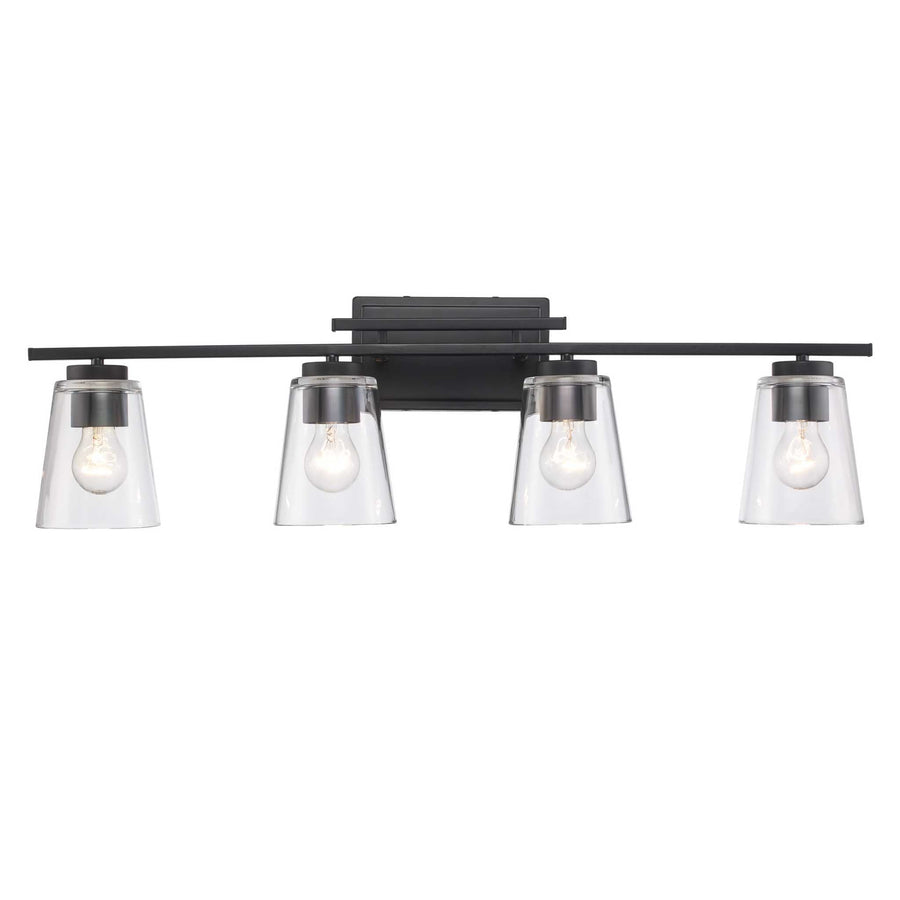 Trans Globe 4-Light Iris Wall Vanity Trapered - Black