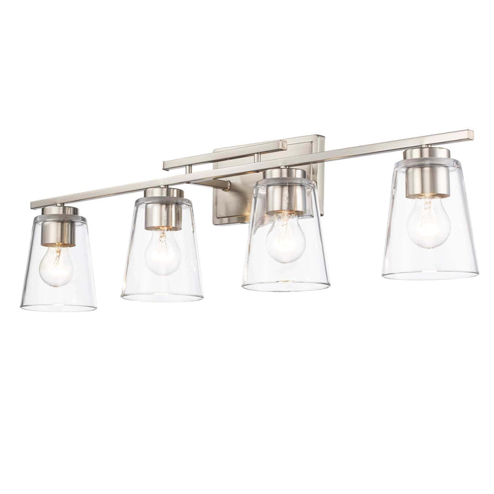 Trans Globe 4-Light Iris Wall Vanity Trapered - Brushed Nickel