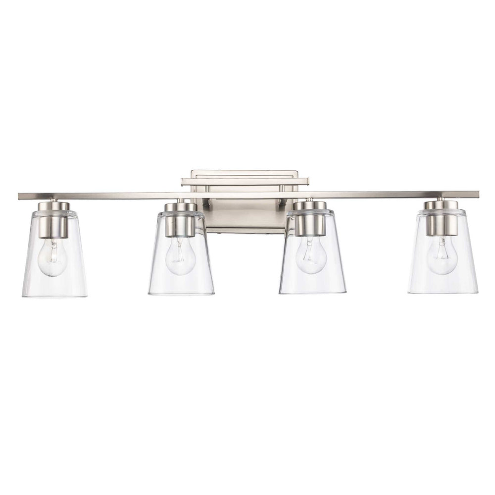 Trans Globe 4-Light Iris Wall Vanity Trapered - Brushed Nickel