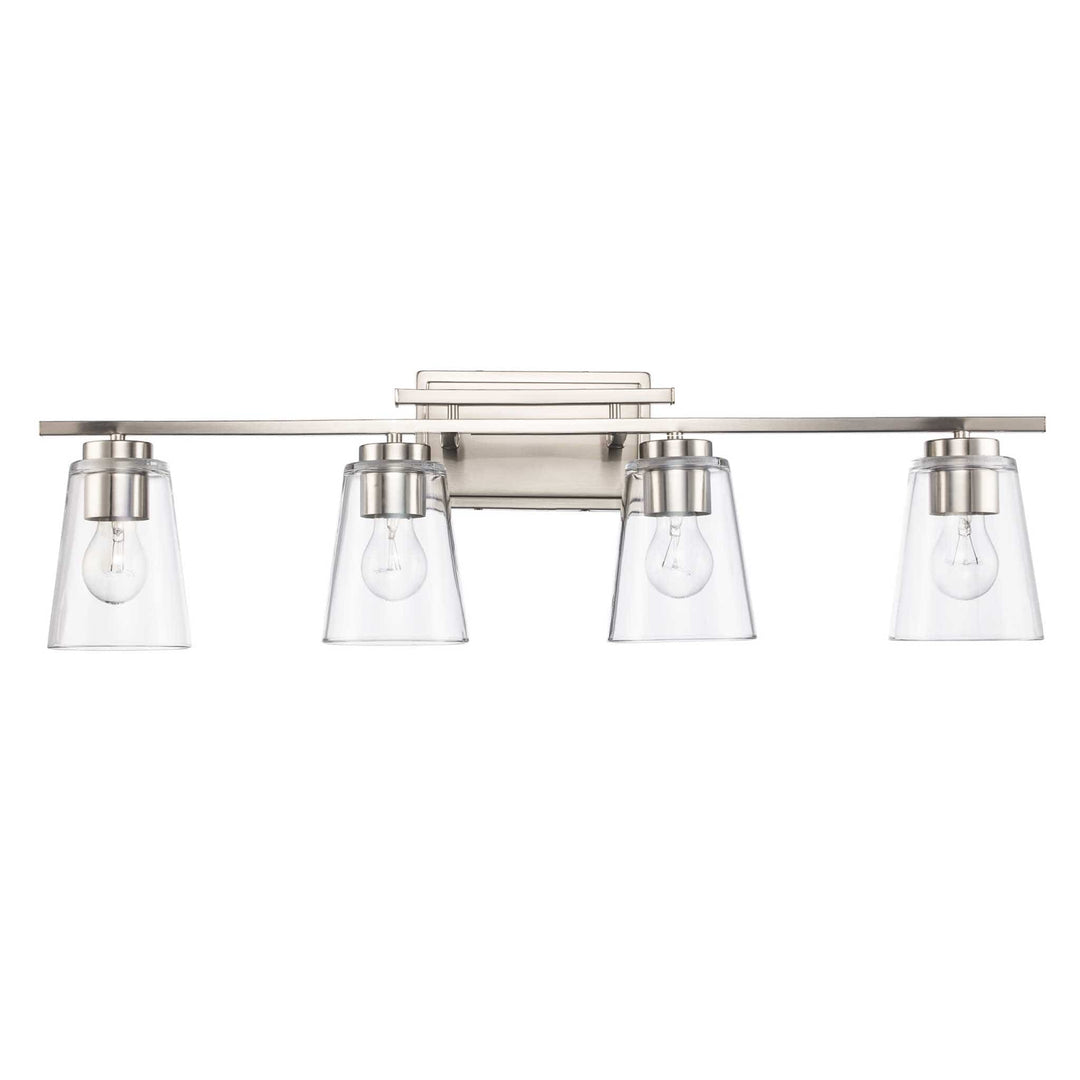 Trans Globe 4-Light Iris Wall Vanity Trapered - Brushed Nickel