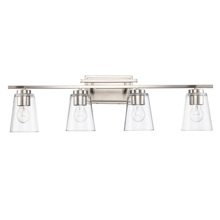 Trans Globe 4-Light Iris Wall Vanity Trapered - Brushed Nickel
