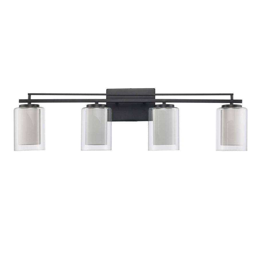 Trans Globe 4-Light Lisbon Vanity Glass Shade - Black