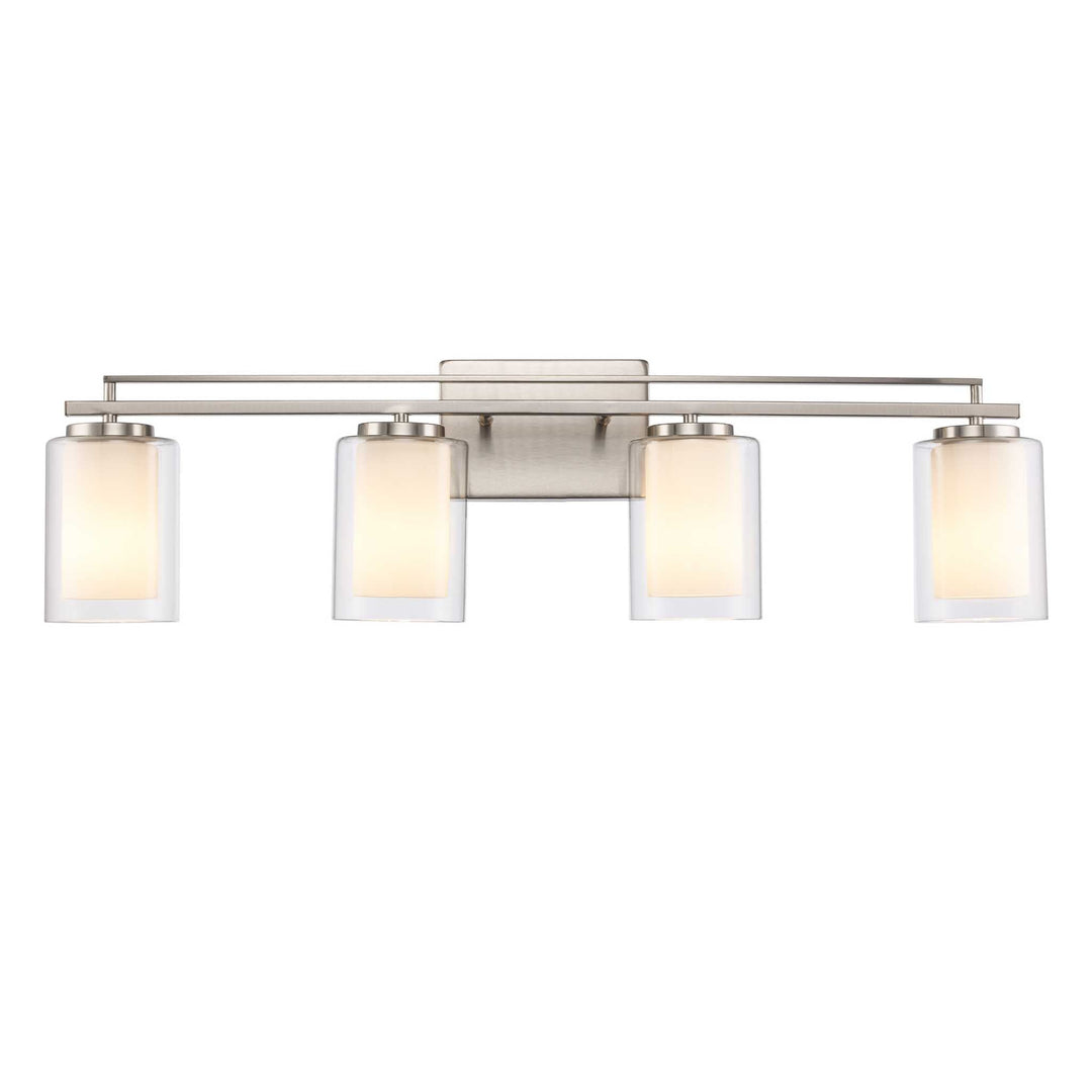 Trans Globe 4-Light Lisbon Vanity Glass Shade - Brushed Nickel