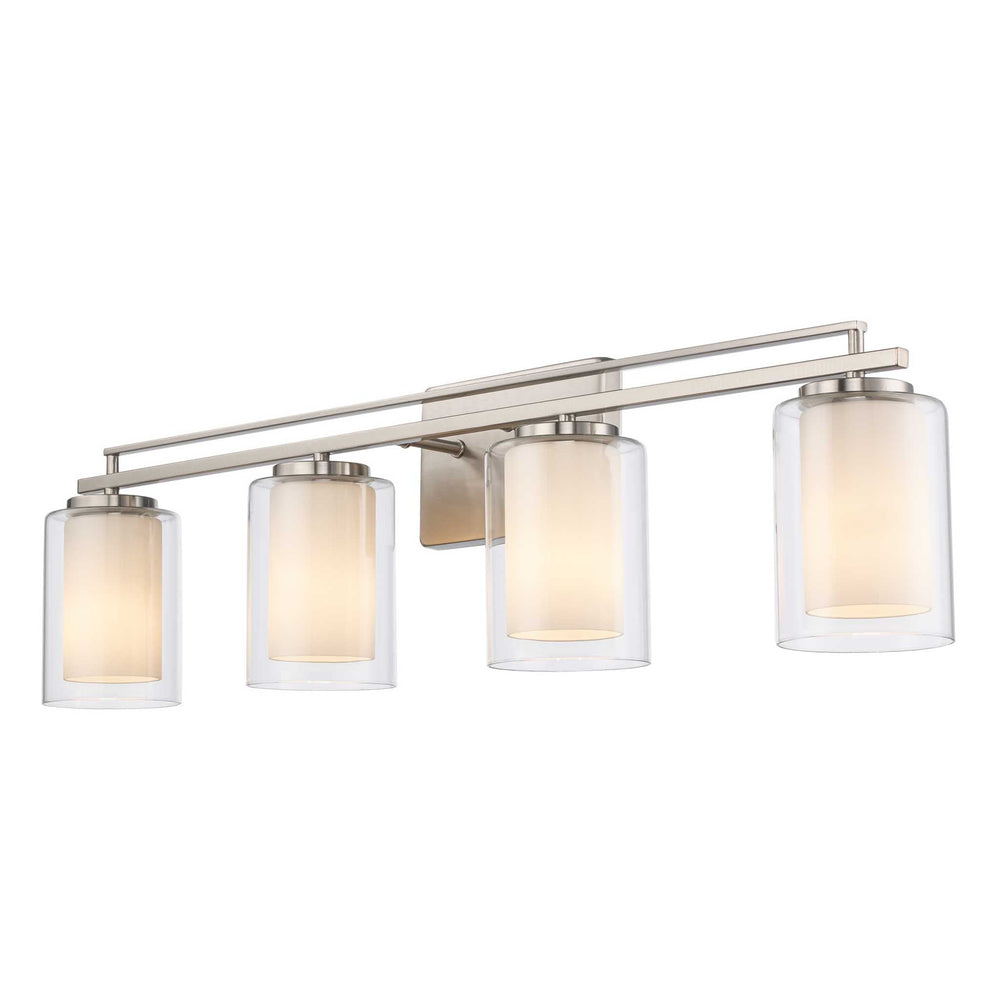 Trans Globe 4-Light Lisbon Vanity Glass Shade - Brushed Nickel