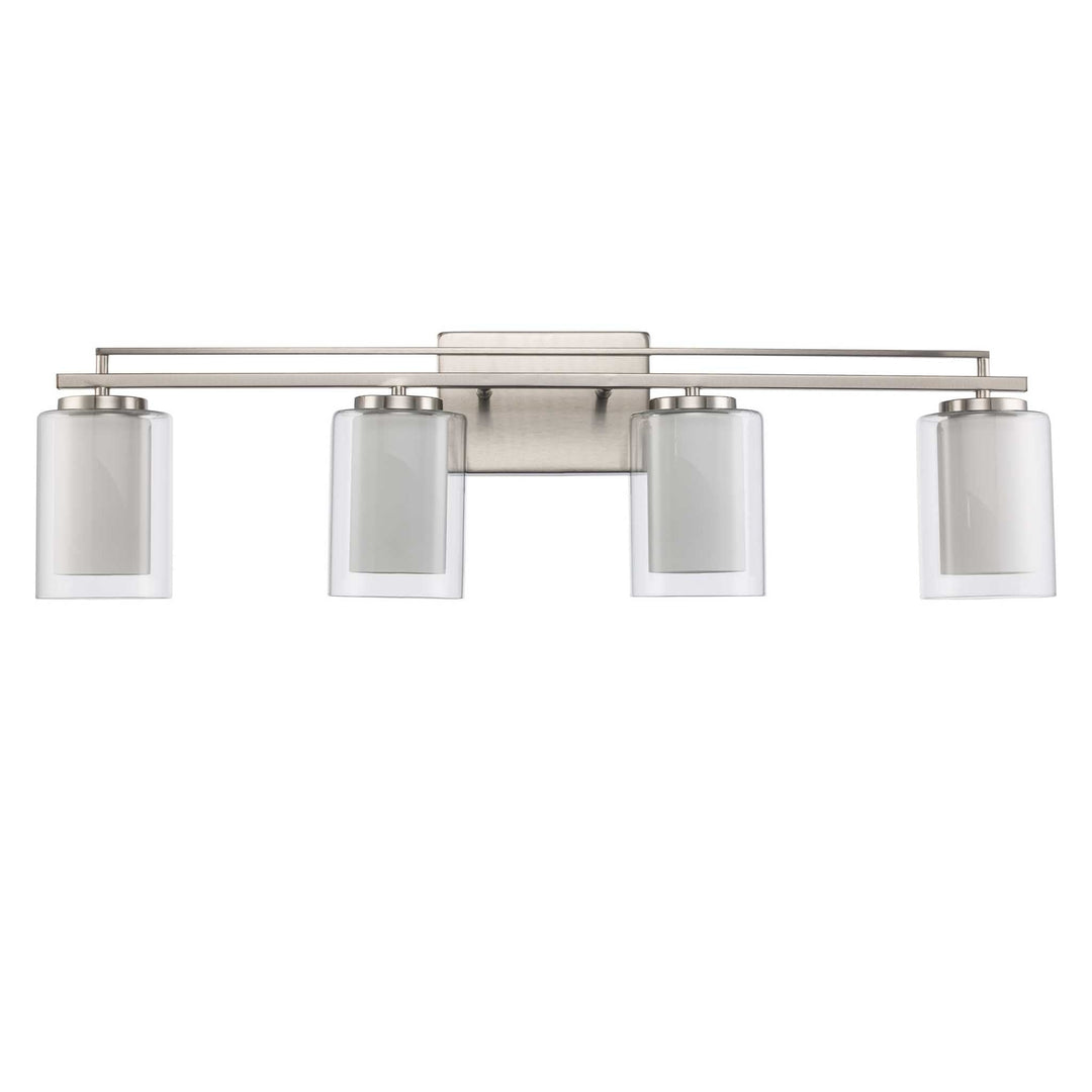 Trans Globe 4-Light Lisbon Vanity Glass Shade - Brushed Nickel