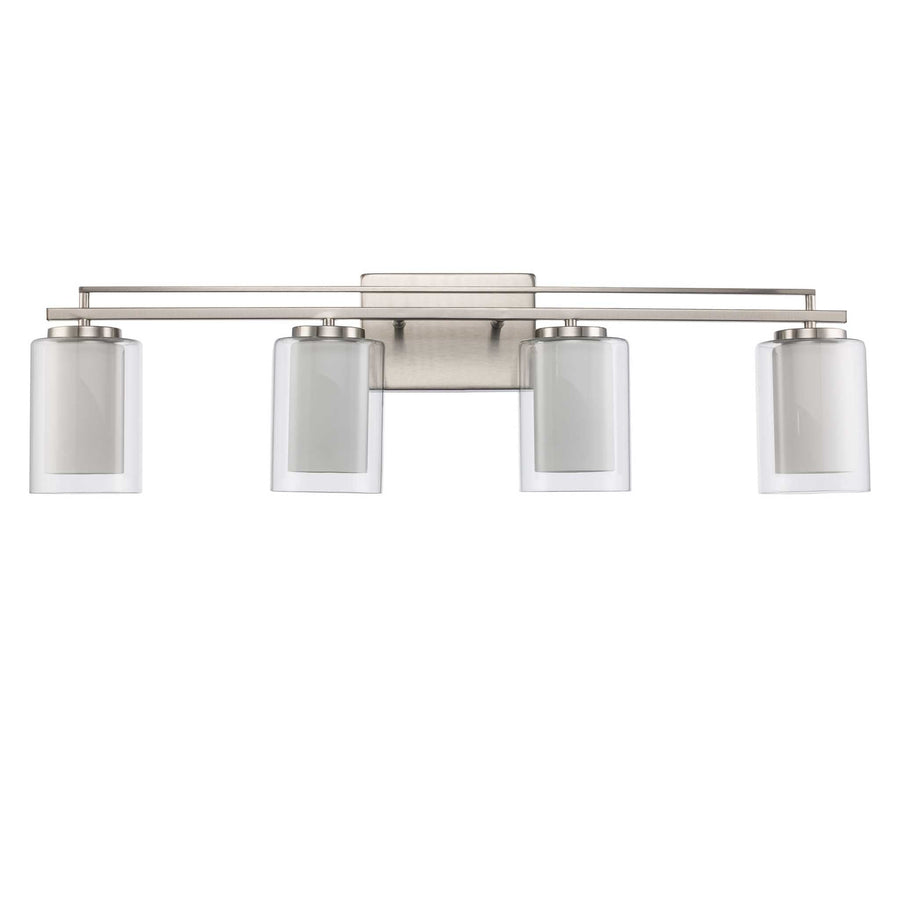 Trans Globe 4-Light Lisbon Vanity Glass Shade - Brushed Nickel