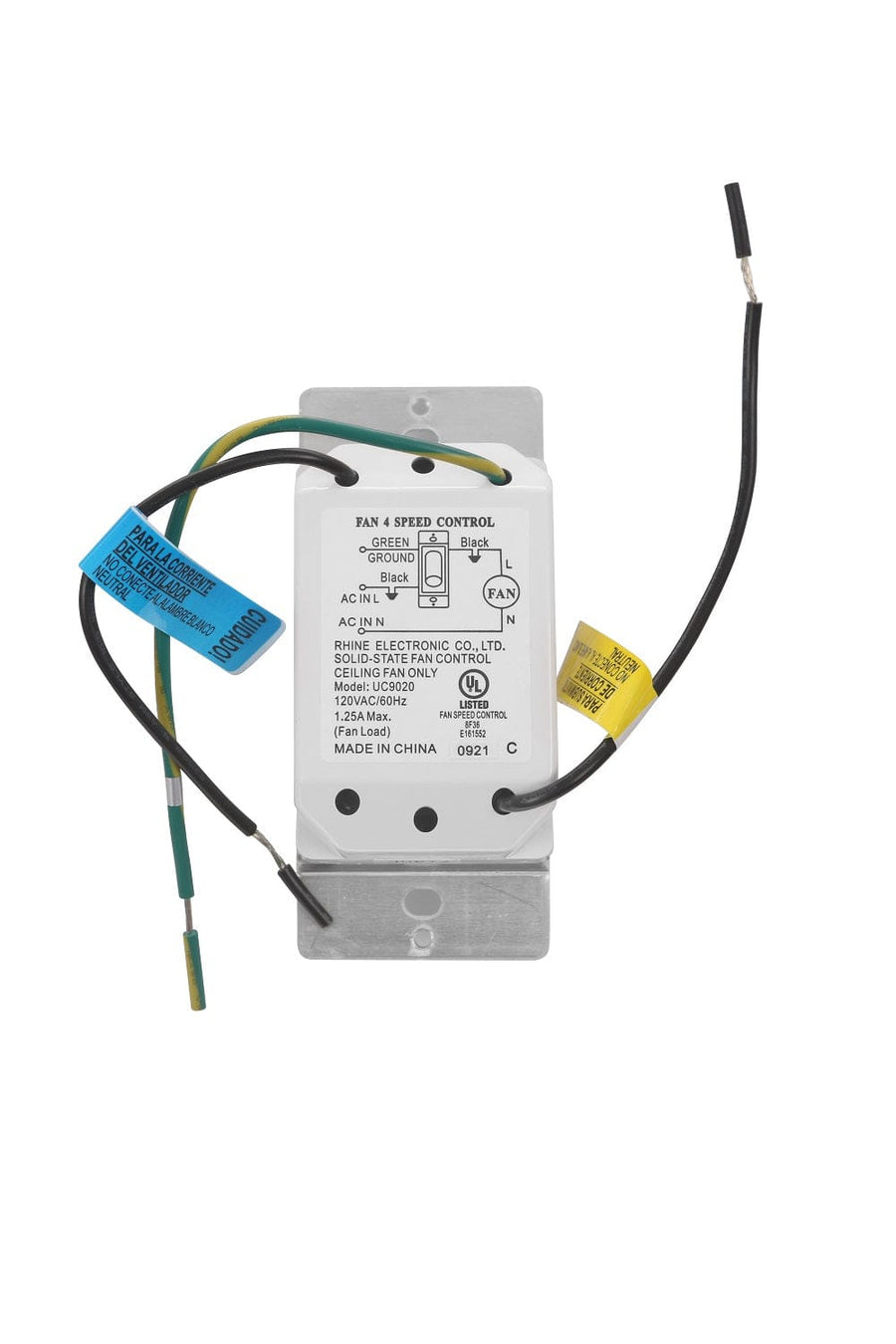 Trans Globe 4 Speed Wall Control Only -  White