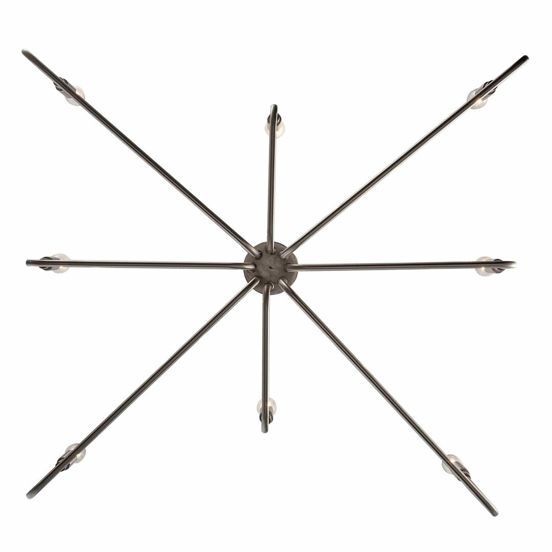 Modern 5-light chandelier with brushed nickel arms for residential or dining room lighting