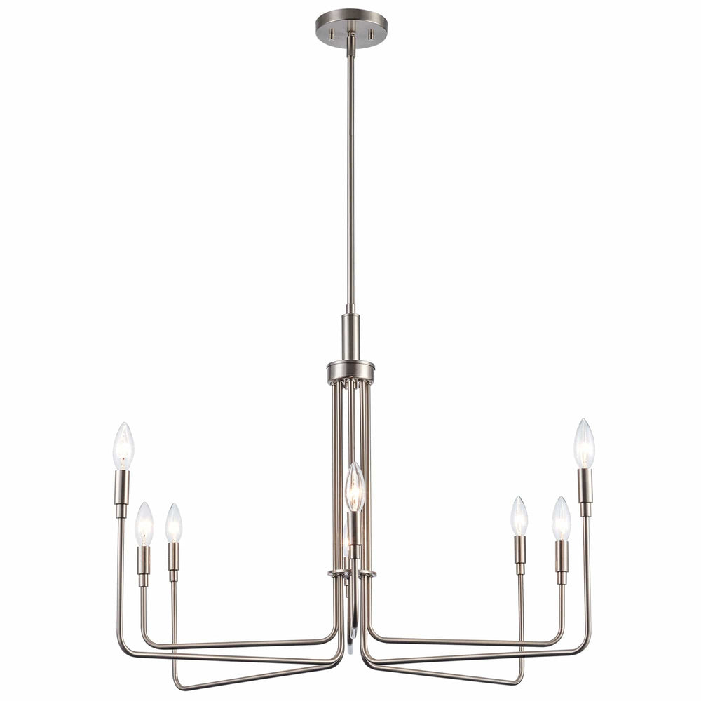 Trans Globe 5 - Light Dimmable Classic Chandelier Modern Candle - Brushed Nickel