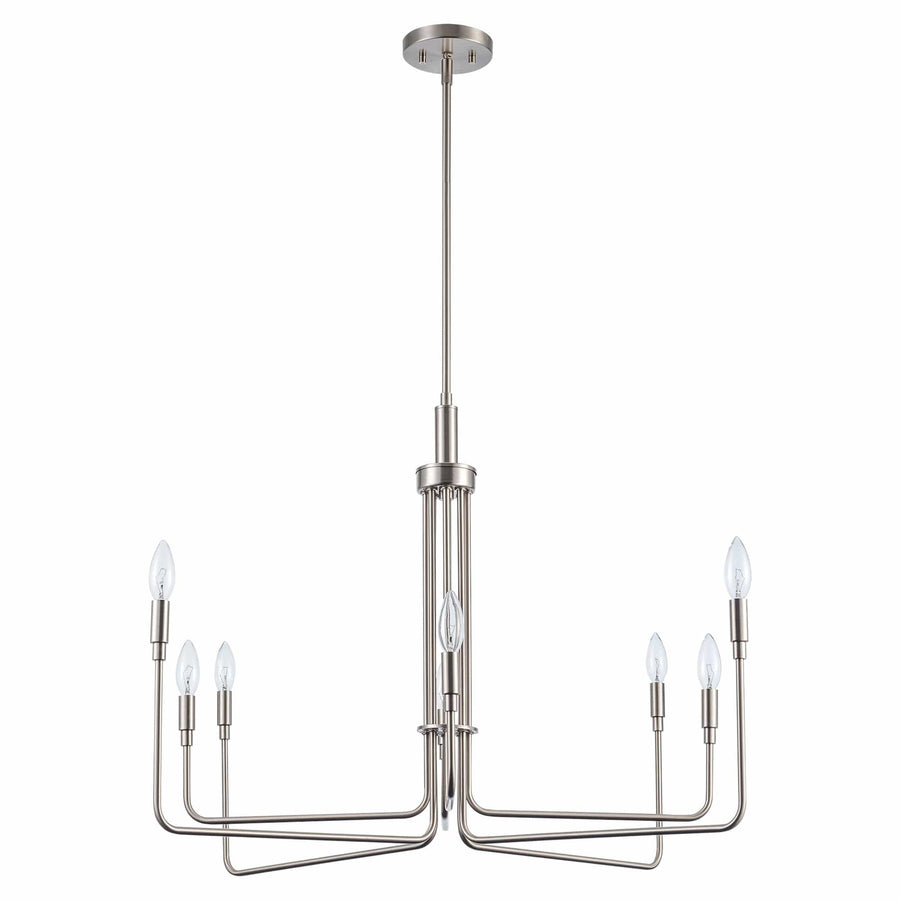 Trans Globe 5 - Light Dimmable Classic Chandelier Modern Candle - Brushed Nickel