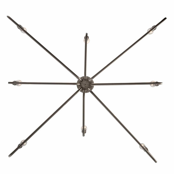 5-light modern chandelier with brushed nickel arms and candle-style sockets for living room lighting
