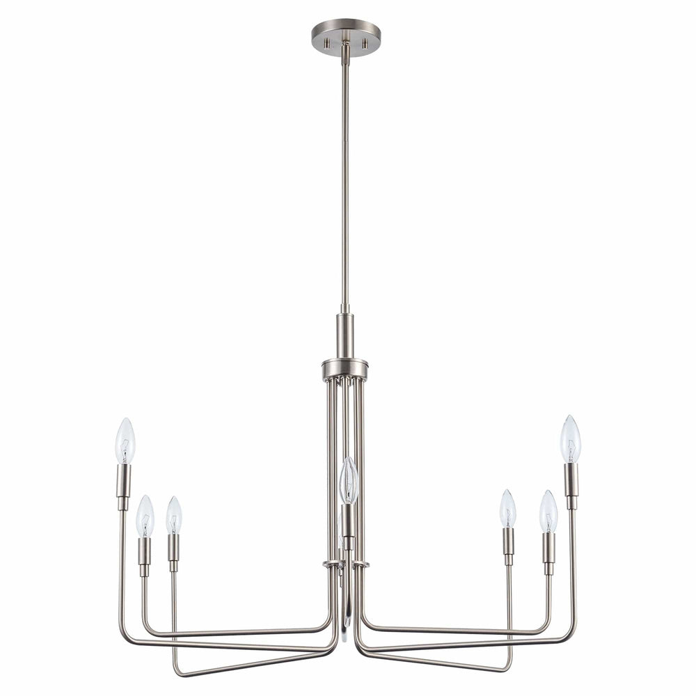 Trans Globe 5 - Light Dimmable Classic Chandelier Modern Candle - Brushed Nickel