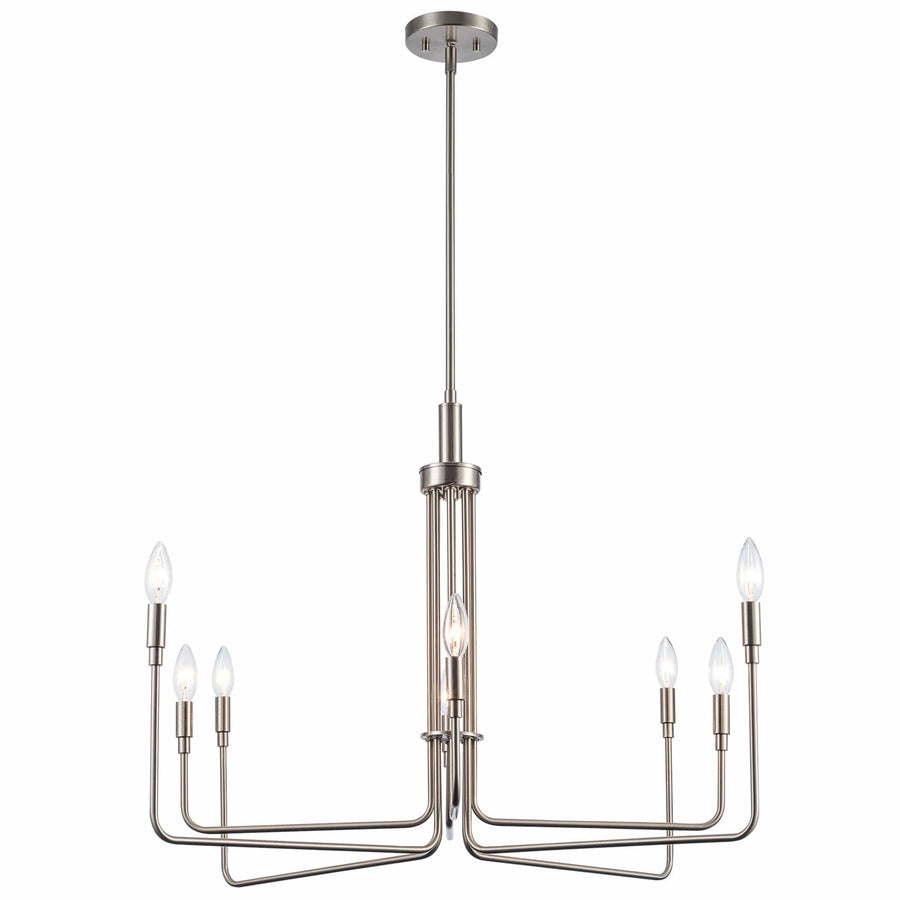 Trans Globe 5 - Light Dimmable Classic Chandelier Modern Candle - Brushed Nickel