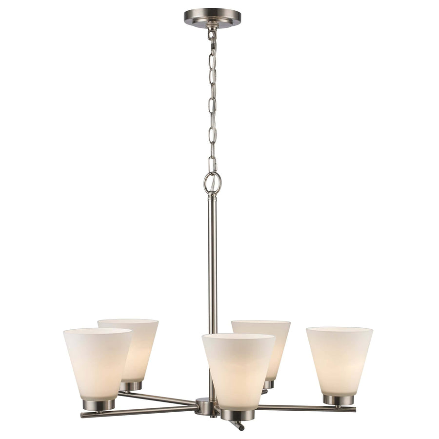Trans Globe 5-light Fifer Chandelier - Brushed Nickel