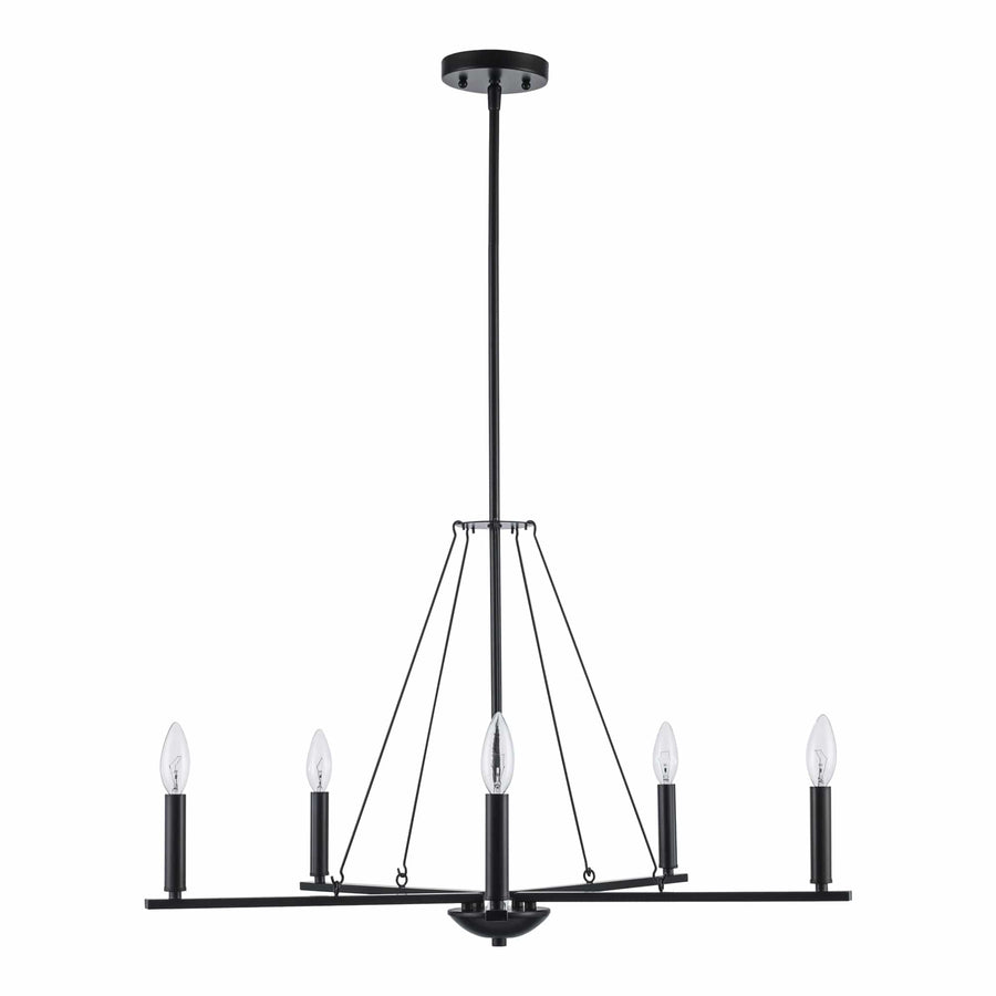 Trans Globe 5-light Linden Candelabra Thin Spiral - Black