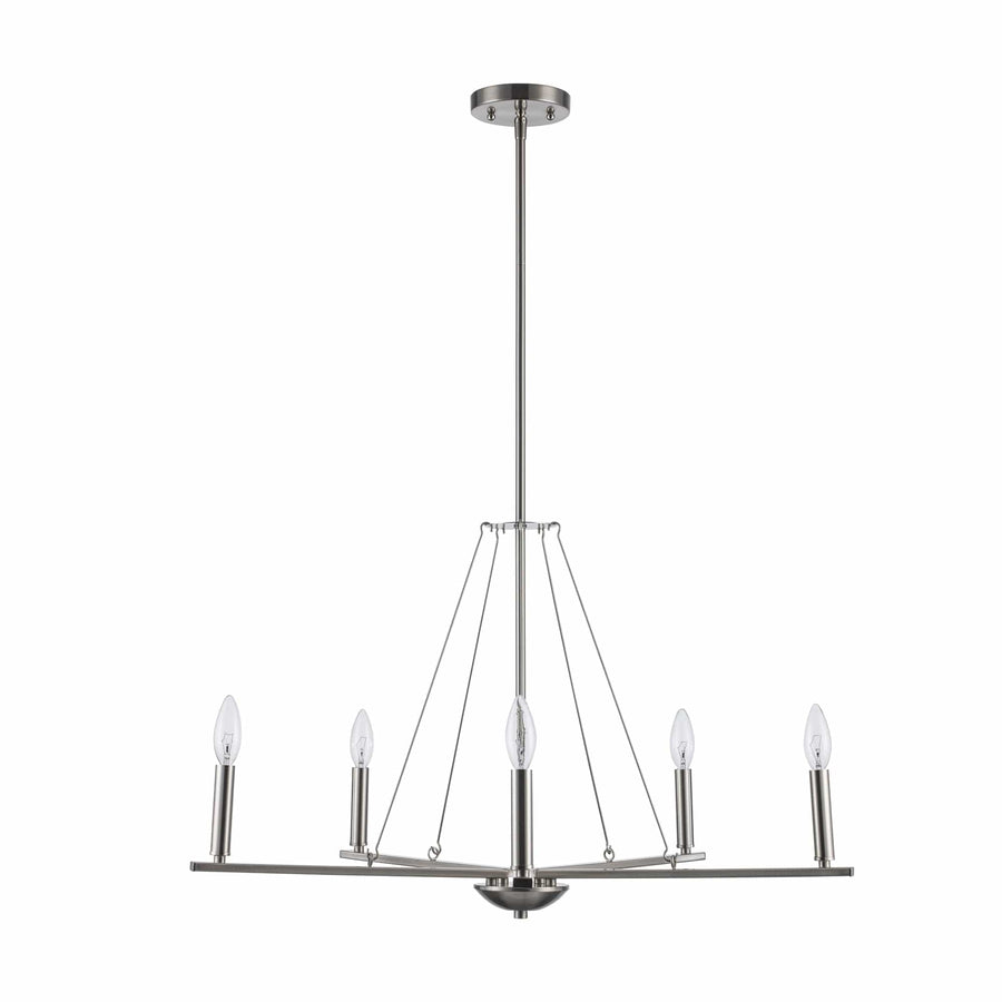 Trans Globe 5-light Linden Candelabra Thin Spiral - Brushed Nickel