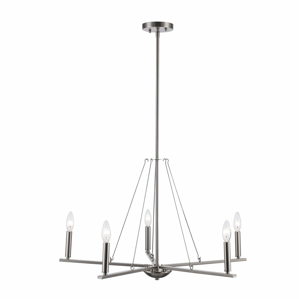 Trans Globe 5-light Linden Candelabra Thin Spiral - Brushed Nickel