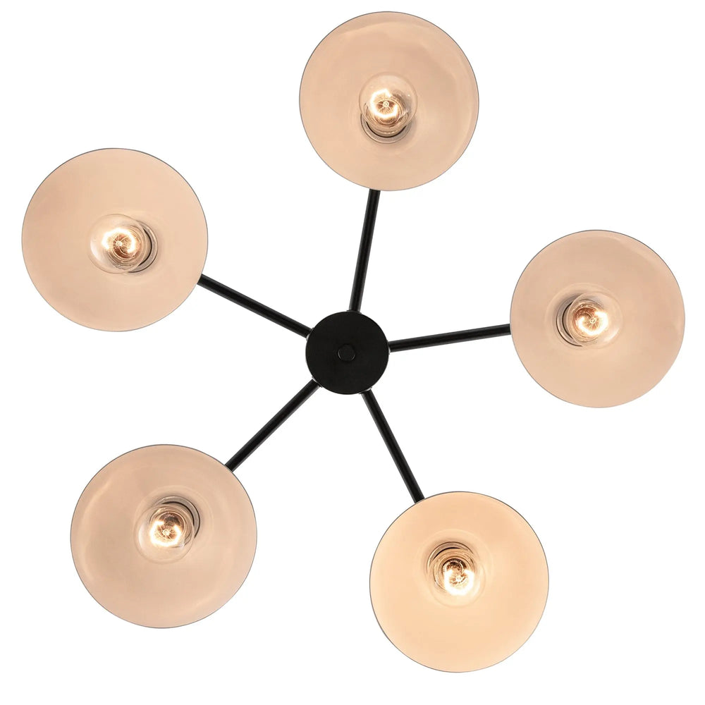 Trans Globe 5 - Light Modern Chandelier - White / Black