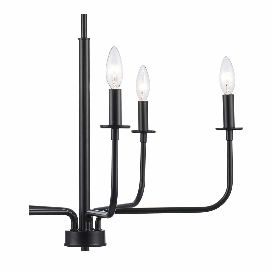 Black five-light candelabra chandelier for dining room or entryway decorative ceiling lighting