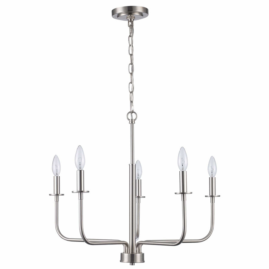 Trans Globe 5-Light Tennyson Candelabra Williamsburg - Brushed Nickel