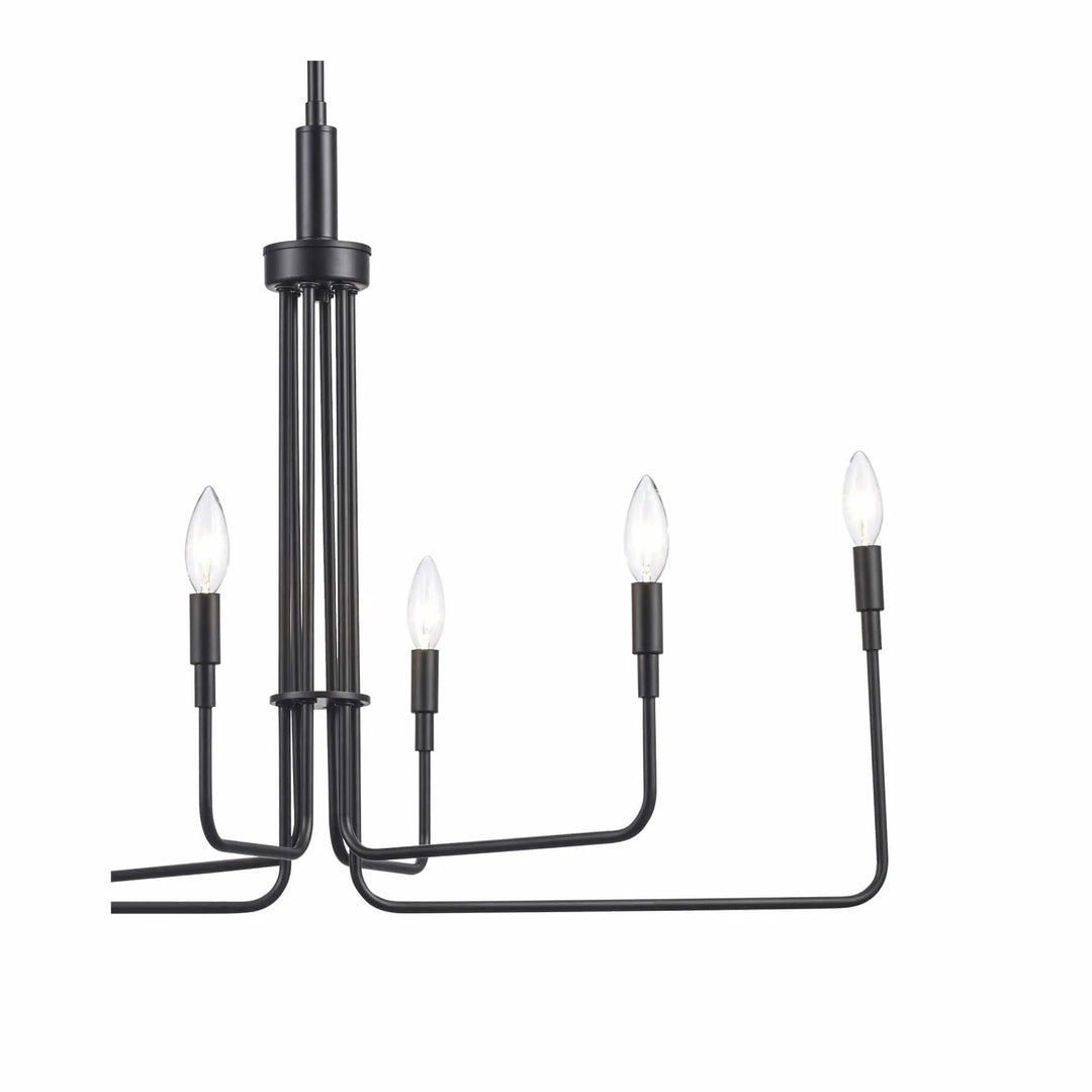 6-light modern black candle chandelier for dining room or entryway ambient lighting
