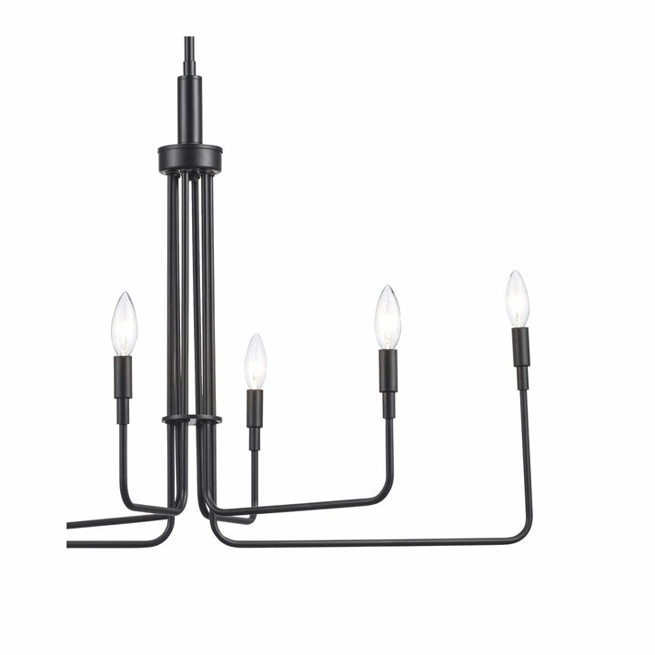 6-light modern black candle chandelier for dining room or entryway ambient lighting