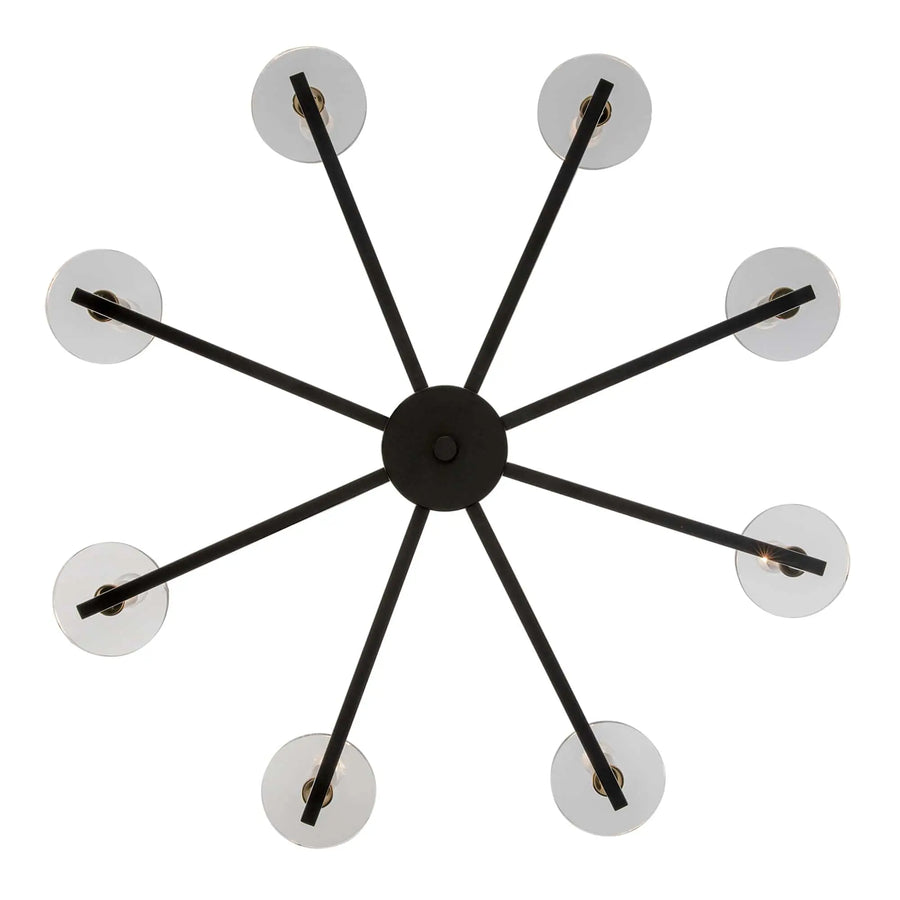 Trans Globe 8 - Light Modern Chandelier - Black / Antique Gold