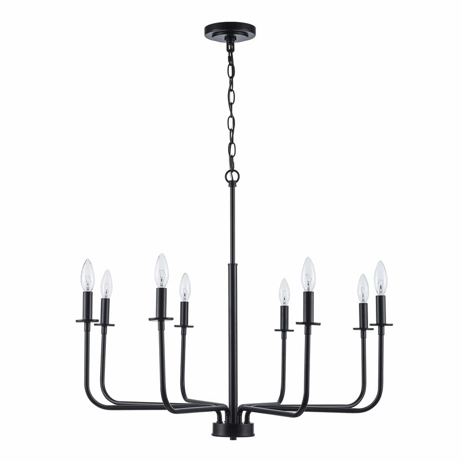 Trans Globe 8-Light Tennyson Candelabra Williamsburg - Black