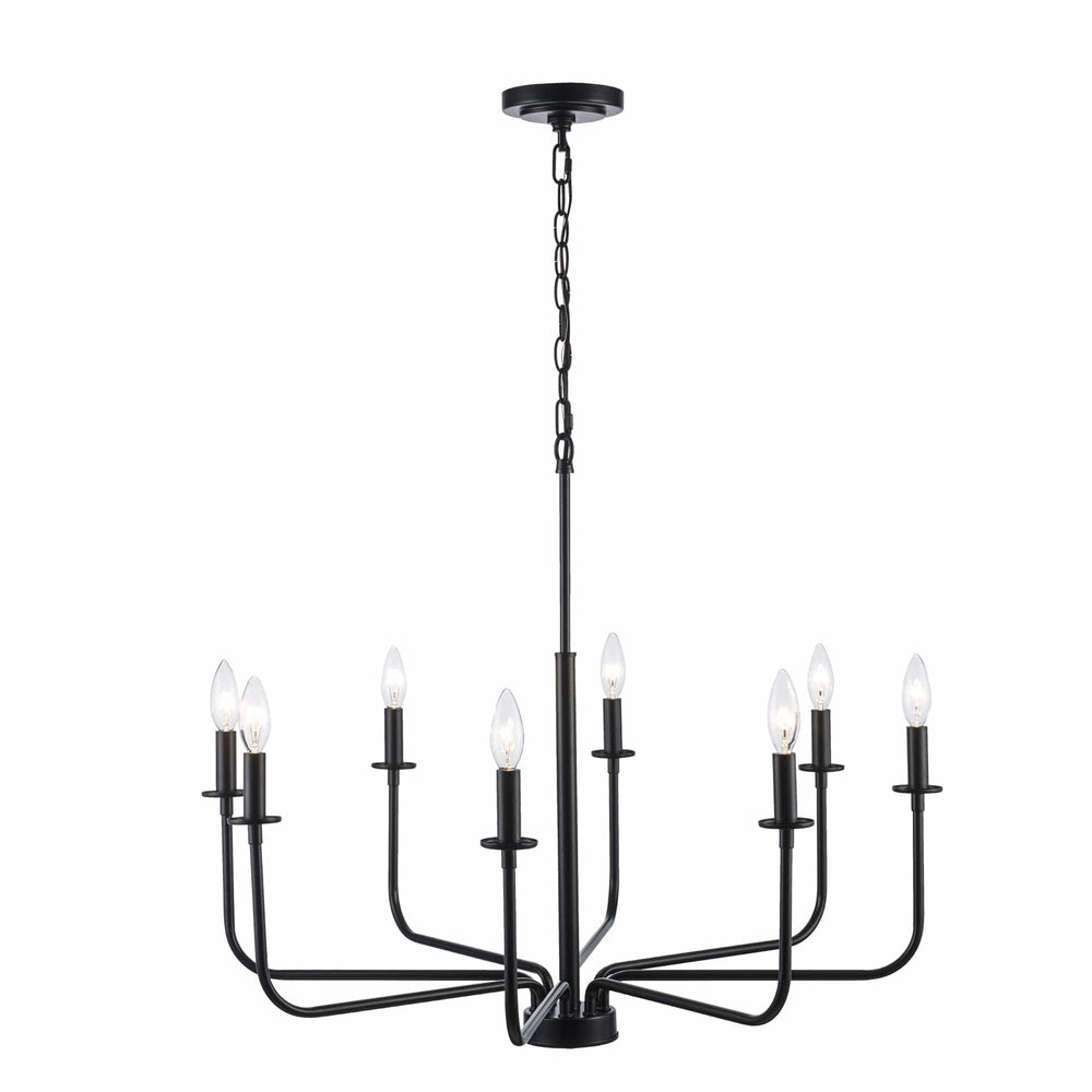 Trans Globe 8-Light Tennyson Candelabra Williamsburg - Black