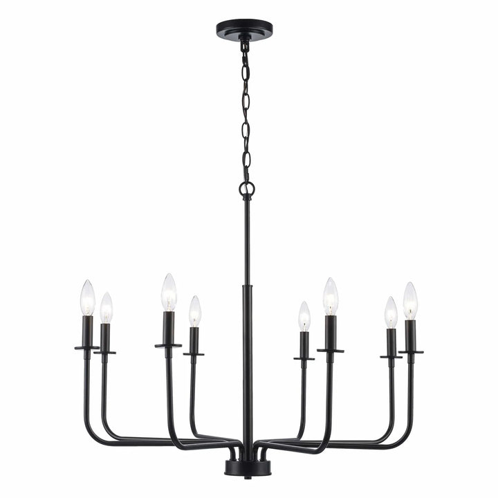 8-light black candelabra chandelier for dining room or entryway ceiling lighting