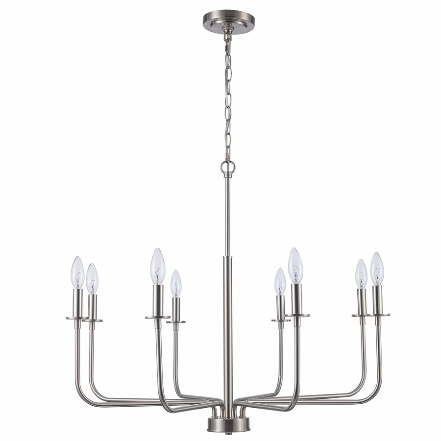 Trans Globe 8-Light Tennyson Candelabra Williamsburg - Brushed Nickel