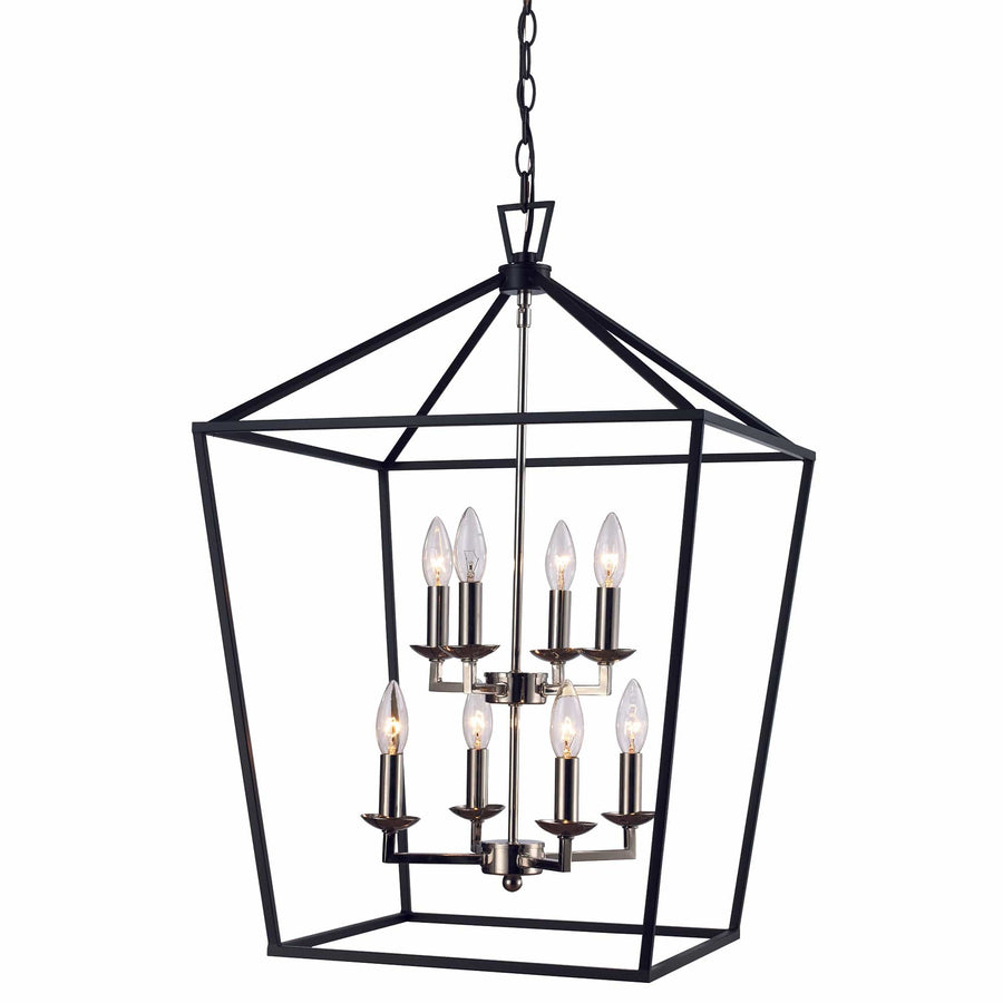 Trans Globe 8Lt Bird Style Cage Chandelier - Polished Chrome
