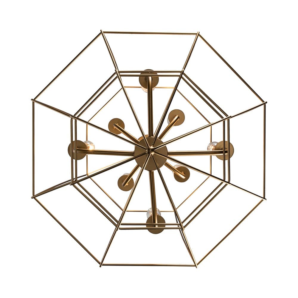 Trans Globe 8Lt Chand-Open Deco - Antique Gold