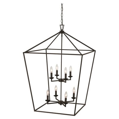 Trans Globe 8lt Style Bird Cage Chandelier -  Rubbed Oil Bronze