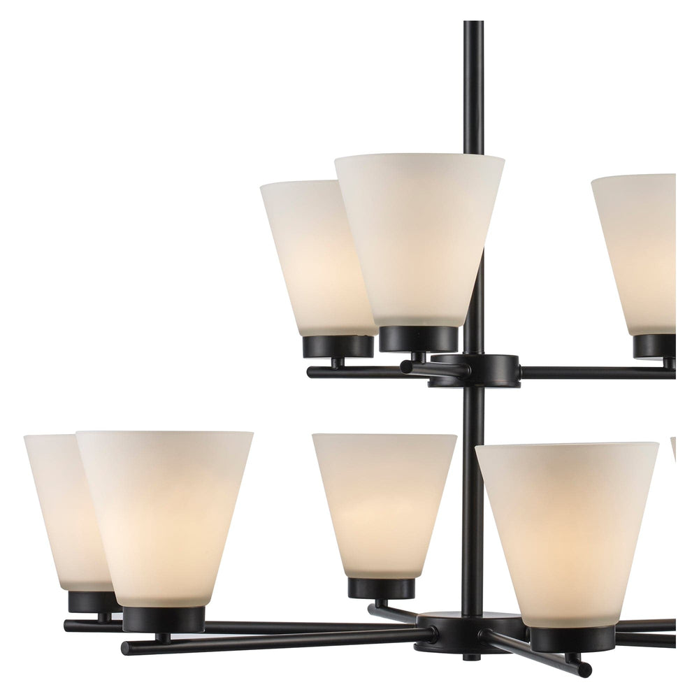 Trans Globe 9-light Fifer Chandelier - Black