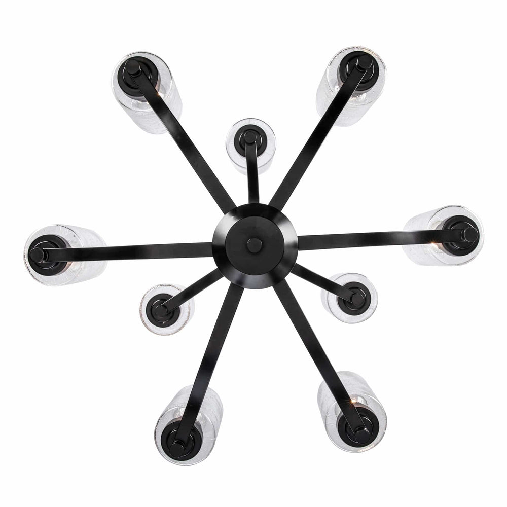 Trans Globe 9-Light Two Tier Glass Shaded Double Disk - Black