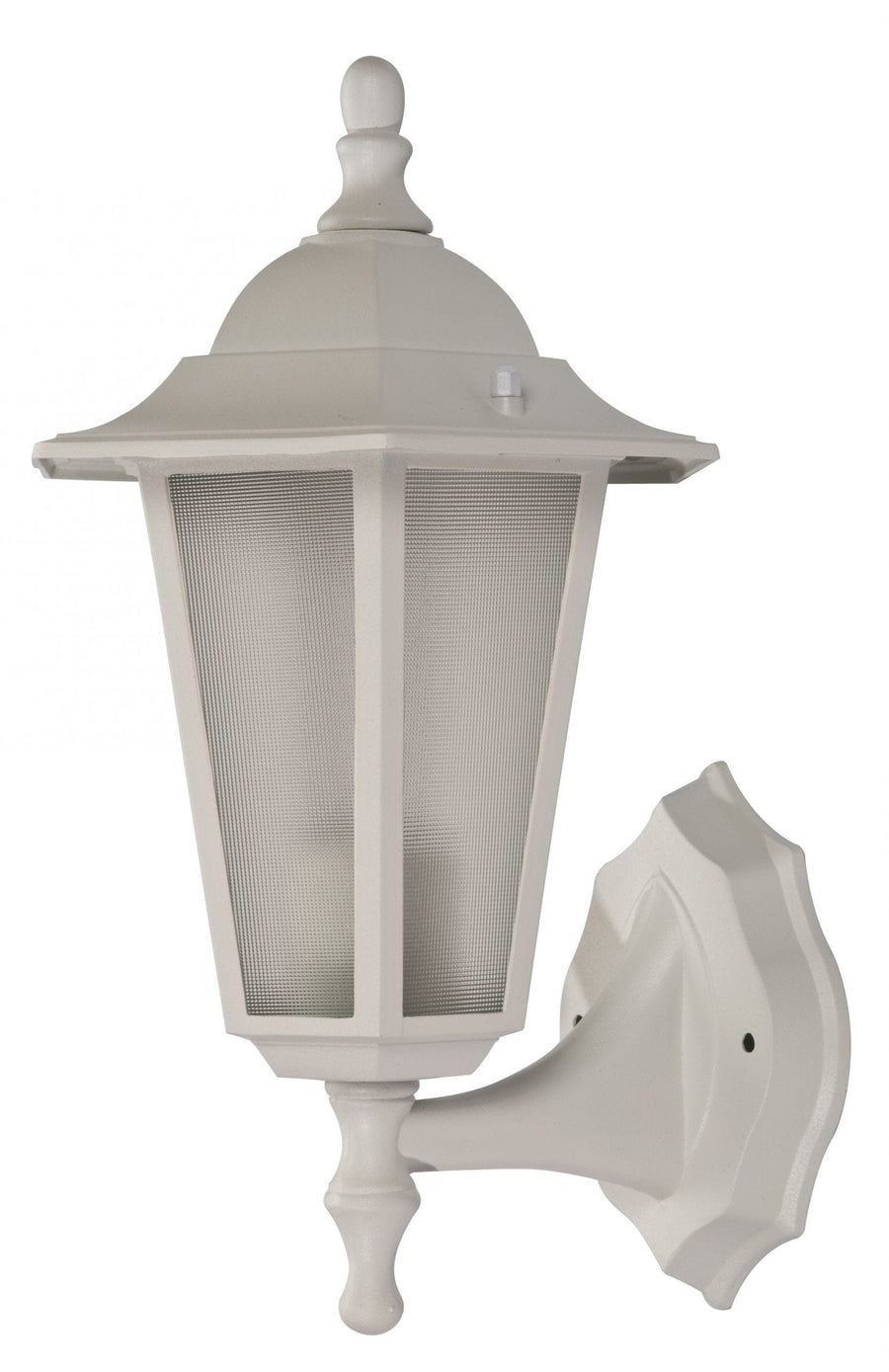 Trans Globe Alexander Outdoor 1-Light Frosted Glass and Metal Lantern with Scalloped Edge Wall Mount Plate - White