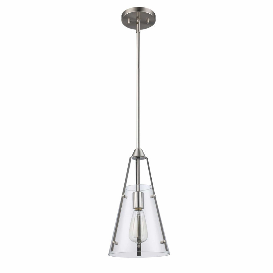 Trans Globe Alivia 1-Light Mini Clear Tea Pee - Brushed Nickel